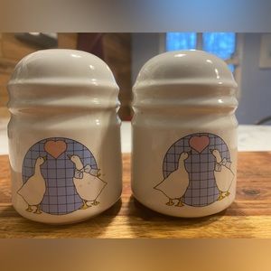 Vintage, goose salt and pepper shakers
